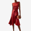 Eliana | Elegant Midi Dress with Asymmetrical Cut